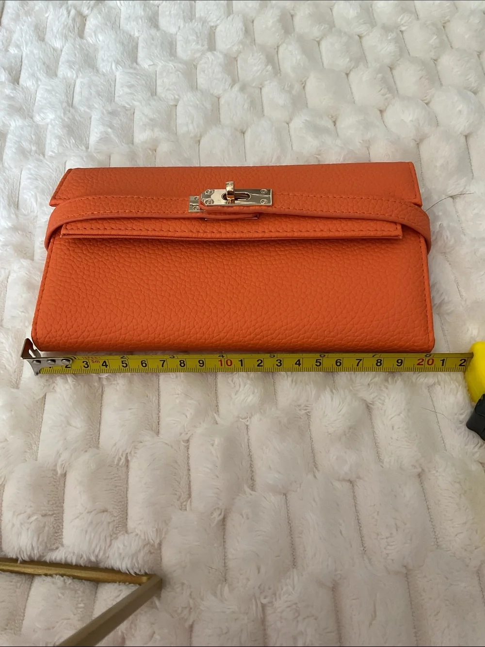 Orange 🍊 Wallet Clutch with Gold Hardware